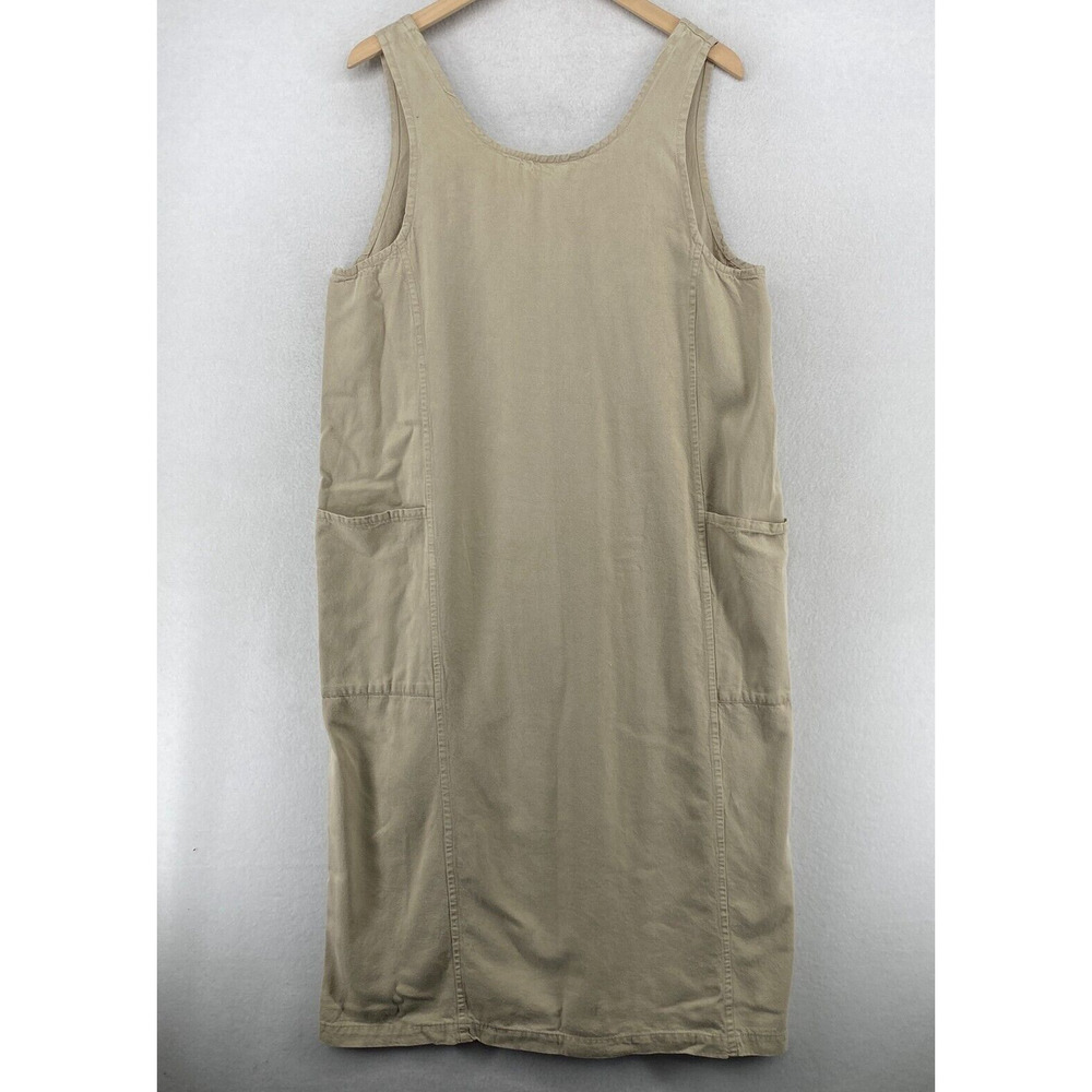 EILEEN FISHER Dress M Jumper Shift Tank Sleeveless Scoop Neck Cottagecore Pocket